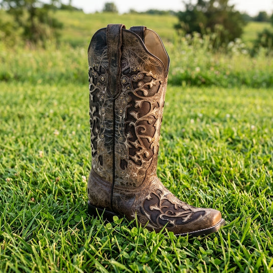 2815 - RockinLeather Women's Volcano Crater Square Toe Western Boot