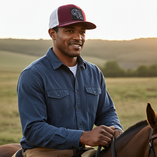 CP113 - Cowboy Prayer 3D Black Cardinal/White Cap