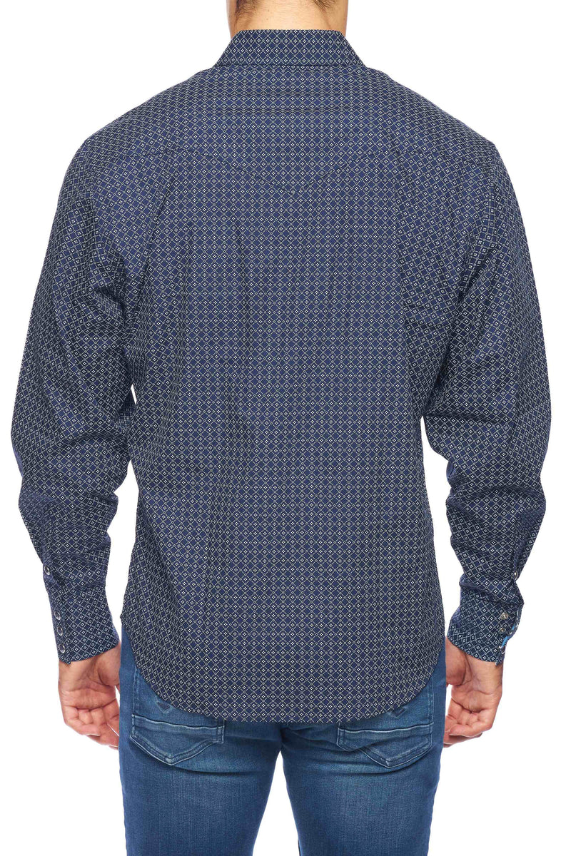 Load image into Gallery viewer, PS100L-160 - Rodeo Clothing Men's Print Long Sleeve Snap Shirt
