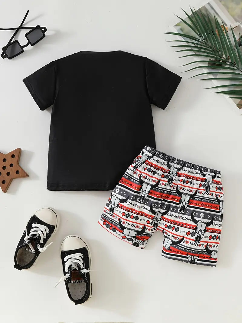 Load image into Gallery viewer, TMCHD14 - Baby Boy&#39;s 2 Piece Steer Head Outfit
