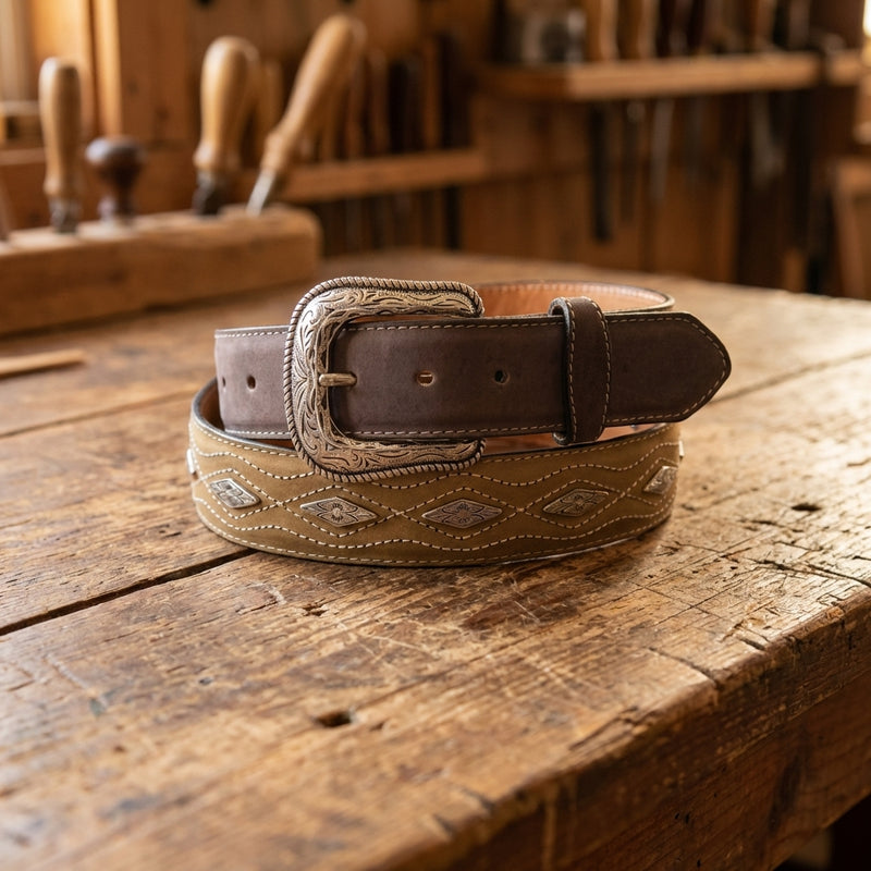Load image into Gallery viewer, B37- RockinLeather Crazy Tan/Choco with Conchos

