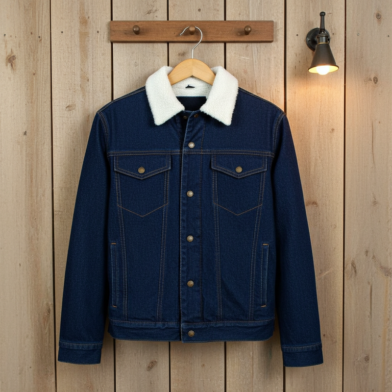 Load image into Gallery viewer, HJ094DE - &quot;Hooey Denim Jacket&quot; Blue Aztec Interior w/ Cream Sherpa
