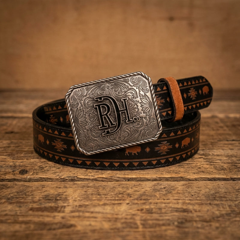 Load image into Gallery viewer, 24069BE5 - Red Dirt Hat Co. Men's Western Belt with Rust Bison
