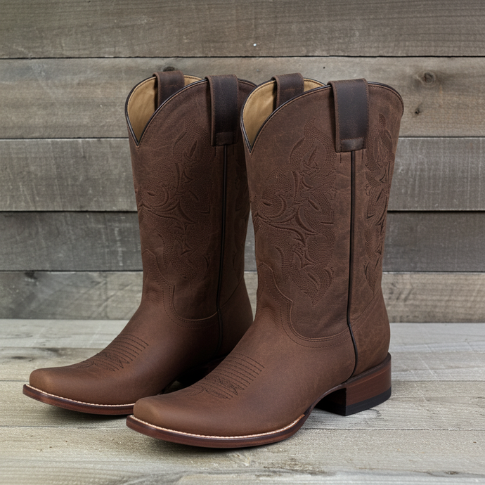 1808 - RockinLeather Men's Oiled Mad Dog Cowhide Western Boot