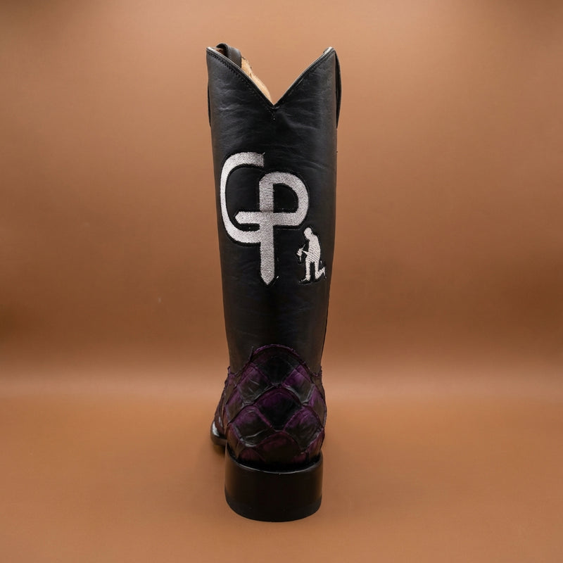 Load image into Gallery viewer, CP5006 - Cowboy Prayer Men's Purple Pirarucu Print Western Boot
