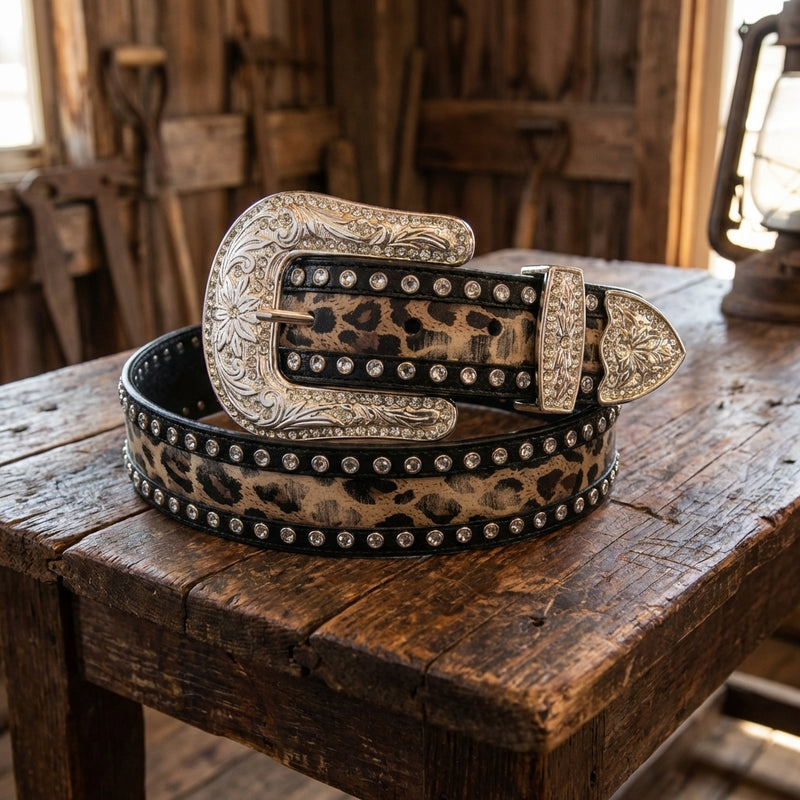 Load image into Gallery viewer, A502 - Women's Blk PF w/Cry &amp; Leopard
