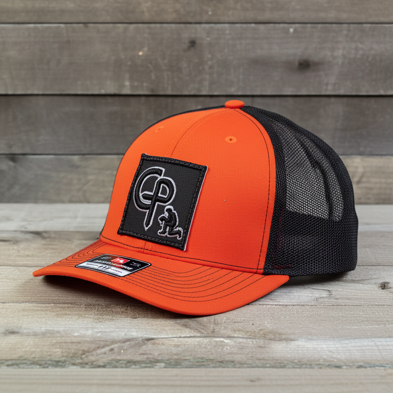 Load image into Gallery viewer, CP112 - Cowboy Prayer 3D Black Orange/Black Cap
