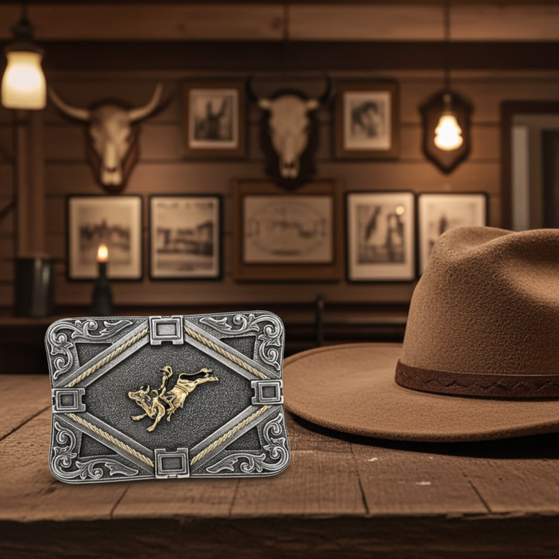 Load image into Gallery viewer, RLB009 - RockinLeather Bull Rider Belt Buckle

