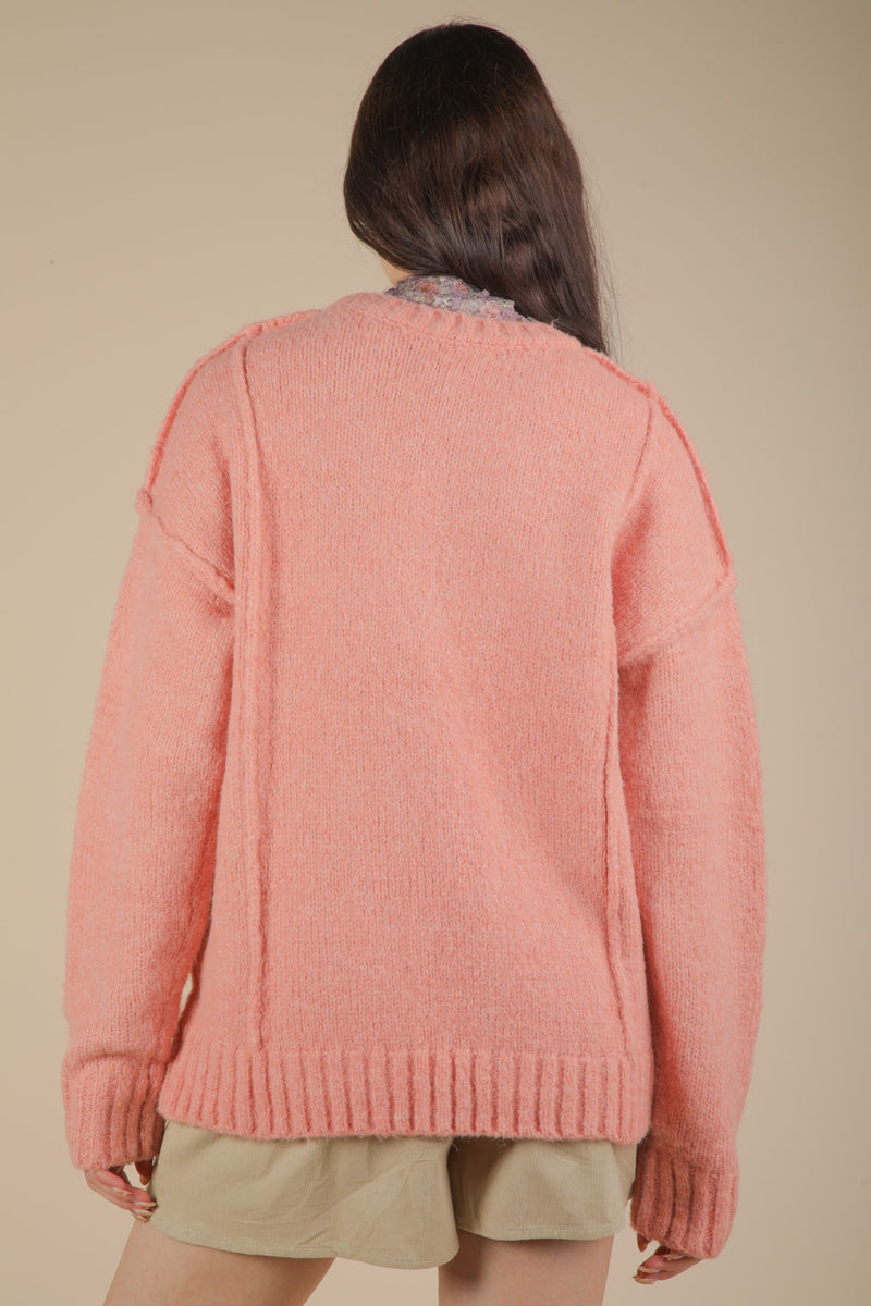 Load image into Gallery viewer, Very 8 -  Ladies Fuzzy Feeling Oversized Knit Pullover Sweater Top
