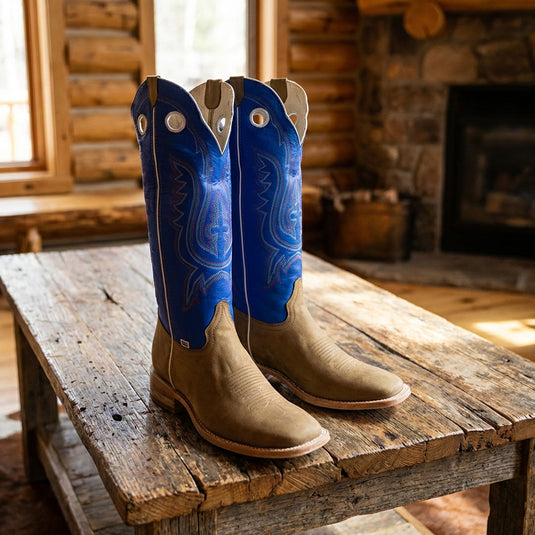 1106 - RockinLeather Men's Buckaroo Blue Shaft Western Boot