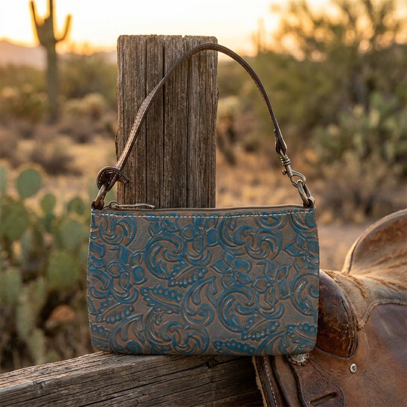 Load image into Gallery viewer, 2149687BRN - Justin Mini Shoulder Bag Turquoise Wash
