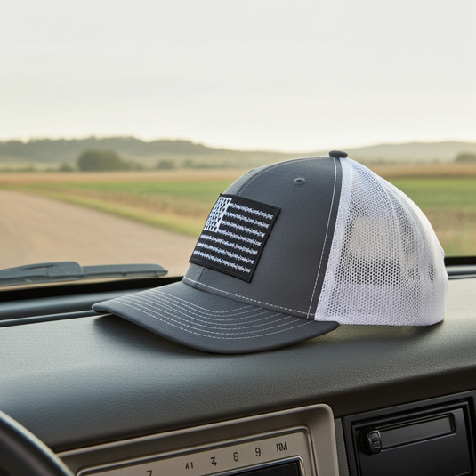 SA132 - Southern Addiction Charcoal/White Barbed Wire Flag Cap