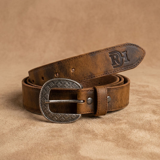 22227BE4 - Red Dirt Hat Co. Men's Distressed Leather Belt