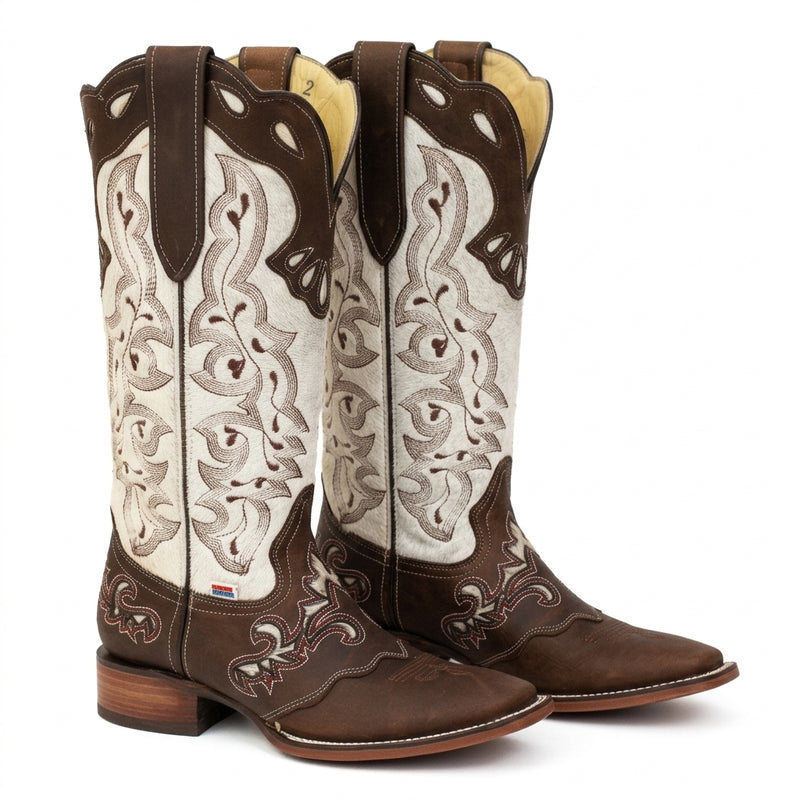 Load image into Gallery viewer, 2157 - RockinLeather Women's Handcrafted Genuine Cowhair Leather Boot with Overlay
