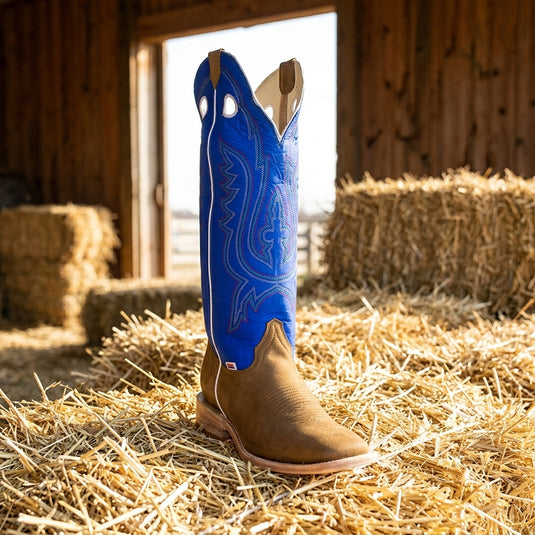 1106 - RockinLeather Men's Buckaroo Blue Shaft Western Boot