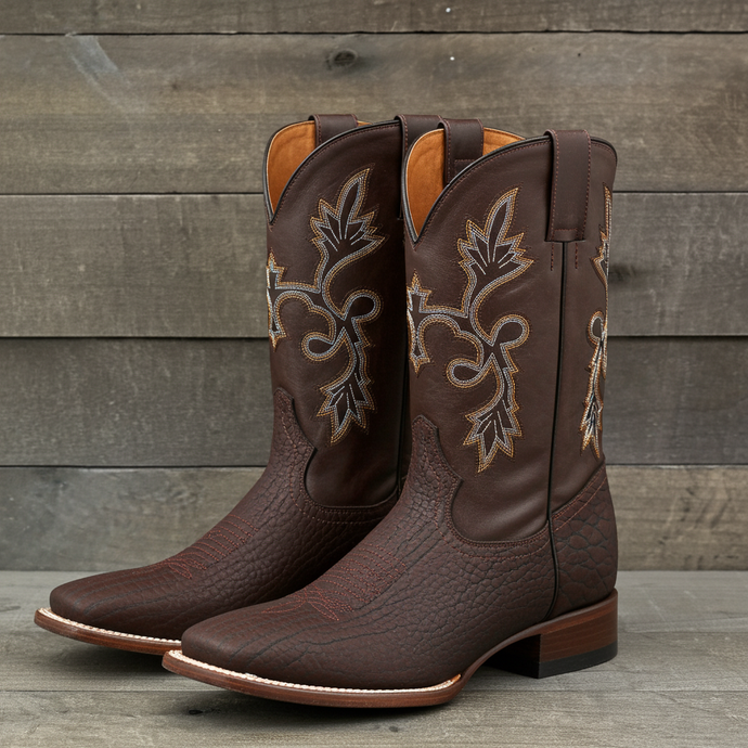 CP1703 - Cowboy Prayer Hand Crafted Genuine Brown Bullhide Shoulder Boots