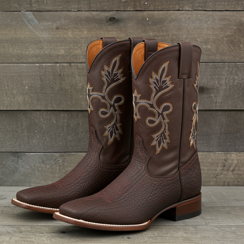 Load image into Gallery viewer, CP1703 - Cowboy Prayer Hand Crafted Genuine Brown Bullhide Shoulder Boots
