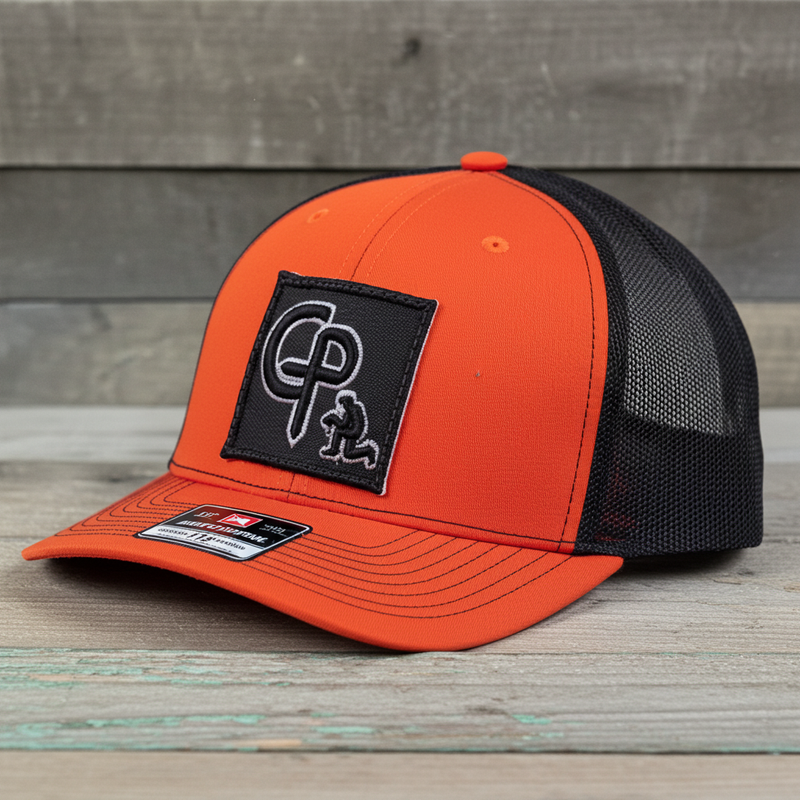 Load image into Gallery viewer, CP112 - Cowboy Prayer 3D Black Orange/Black Cap
