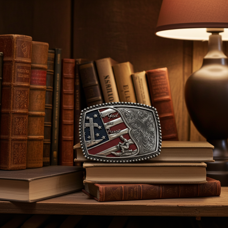 Load image into Gallery viewer, RLB008 - RockinLeather &quot;In God We Trust&quot; Belt Buckle
