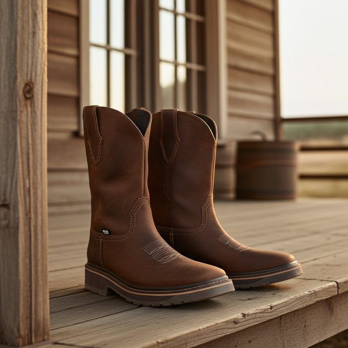 9003 - RockinLeather Men's Crazy Horse Square Toe Work Boot