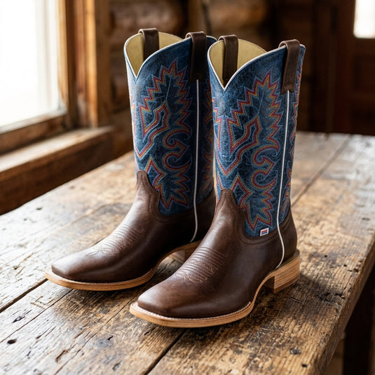 1157 - RockinLeather Men's Chocolate Cowhide Western Boot