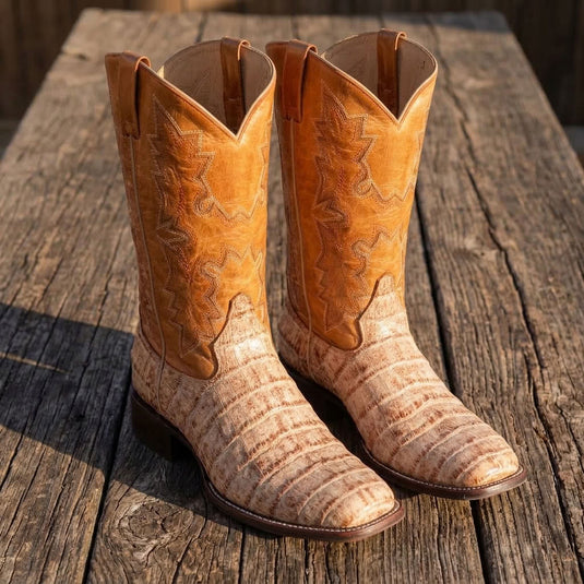 CP5011 - Cowboy Prayer Men's Natural Gator Print Western Boots