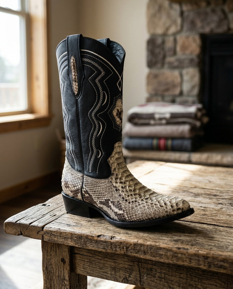 Load image into Gallery viewer, 8004 - RockinLeather Men's Genuine Natural Python Boots
