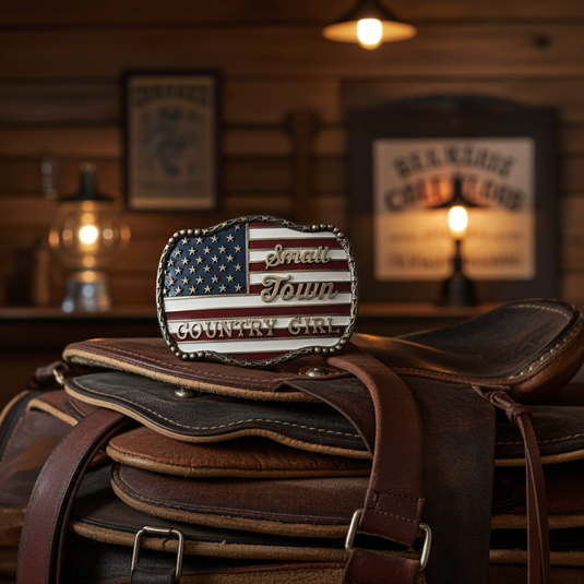 RLB006 - RockinLeather "Small Town Country Girl" Belt Buckle