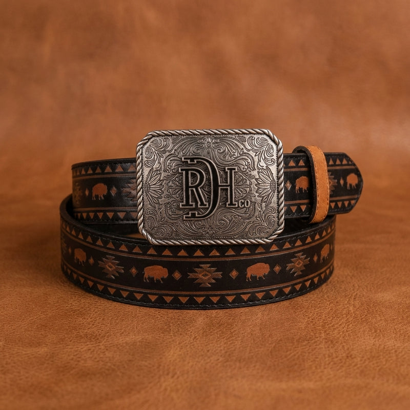 Load image into Gallery viewer, 24069BE5 - Red Dirt Hat Co. Men's Western Belt with Rust Bison
