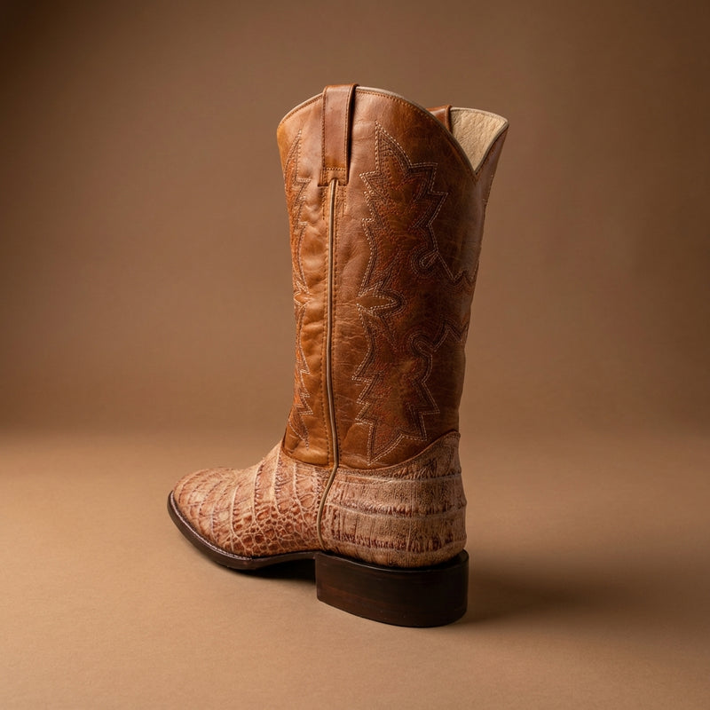 Load image into Gallery viewer, CP5011 - Cowboy Prayer Men's Natural Gator Print Western Boots
