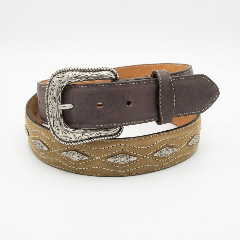 Load image into Gallery viewer, B37- RockinLeather Crazy Tan/Choco with Conchos

