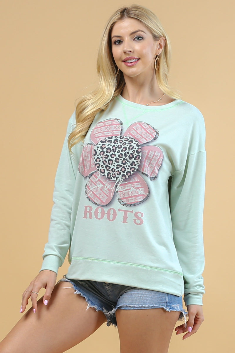 Load image into Gallery viewer, AVER11- Ladies Southern Roots Graphic Relaxed Sweatshirt
