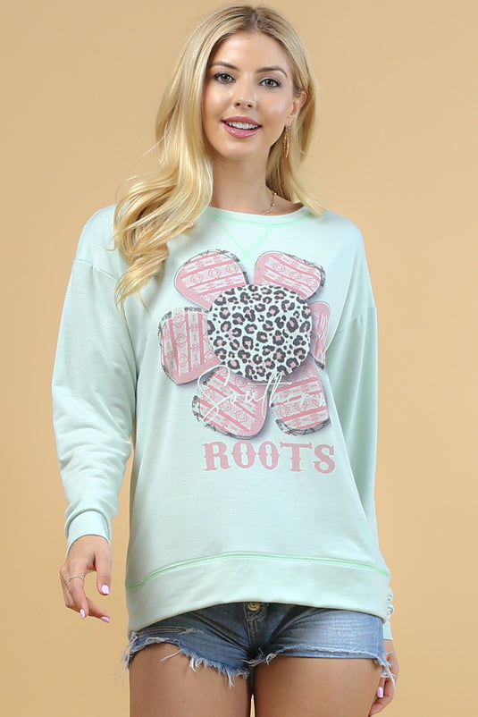 AVER11- Ladies Southern Roots Graphic Relaxed Sweatshirt