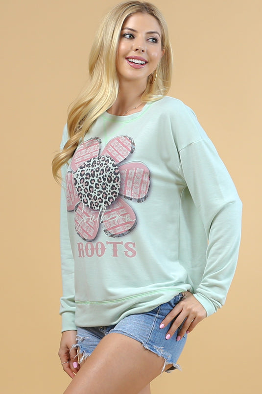 AVER11- Ladies Southern Roots Graphic Relaxed Sweatshirt