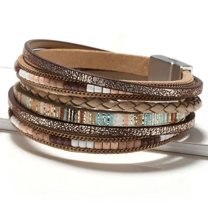 TMBC29 - One Piece Khaki Multi Layer Bracelet
