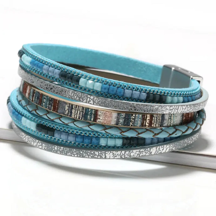 TMBC28 - One Piece Blue Multi Layer Bracelet