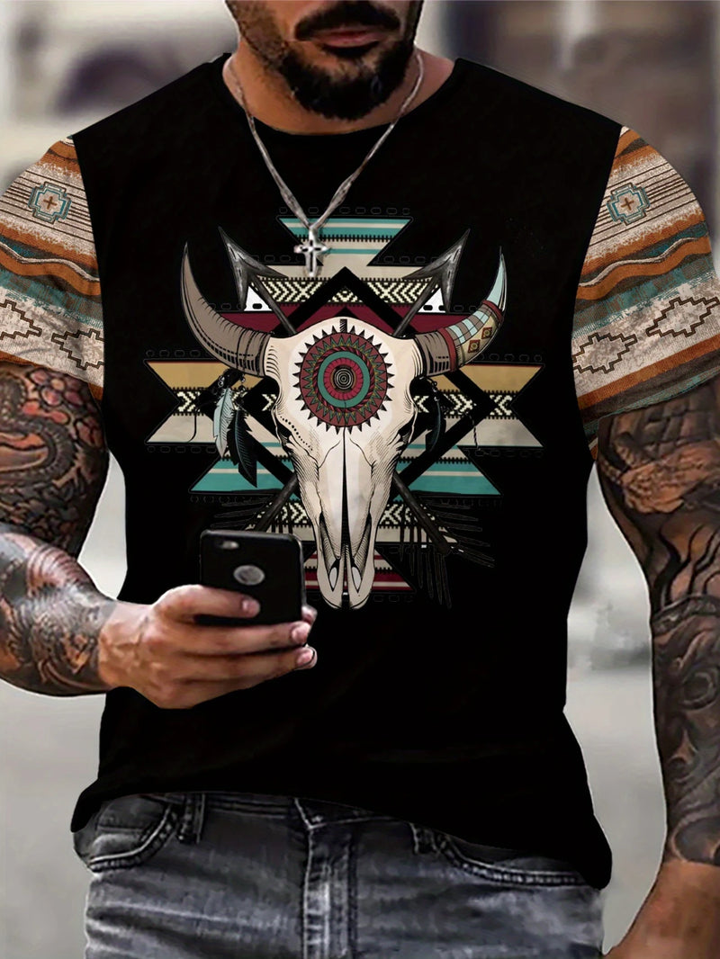 Load image into Gallery viewer, TMTSHT3 - Vintage Cowboy &amp; Aztec 3D Print T Shirt

