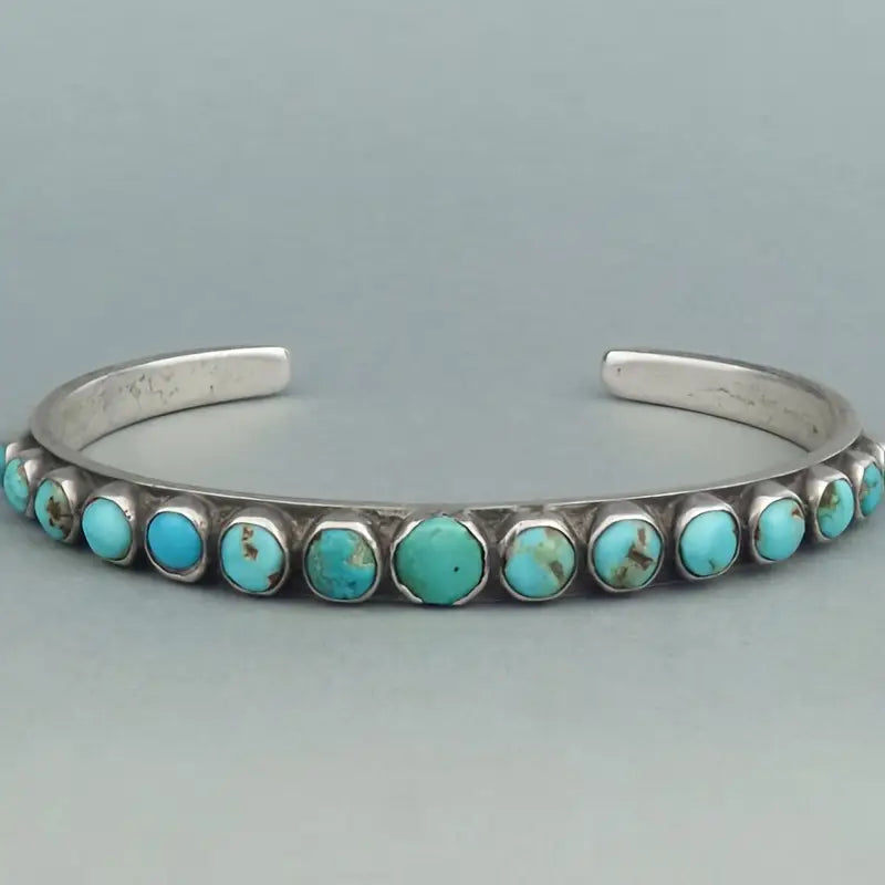 Load image into Gallery viewer, TMBC5 - Turquoise Inlay Alloy Cuff Bracelet
