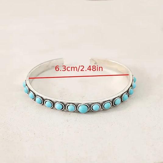 TMBC5 - Turquoise Inlay Alloy Cuff Bracelet