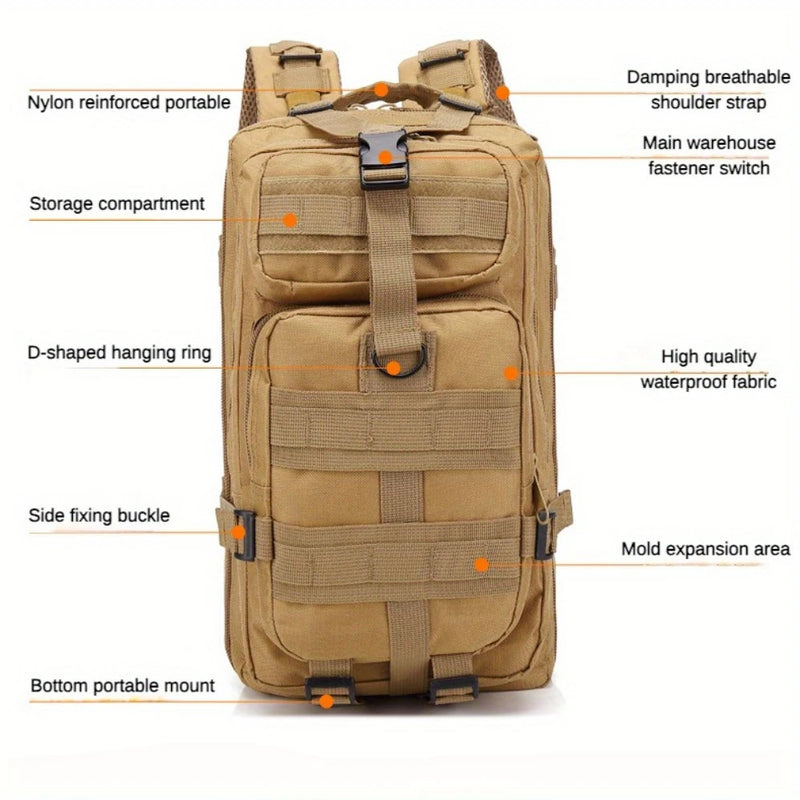 Load image into Gallery viewer, TMBKPK3 - Khaki Tactical Backpack
