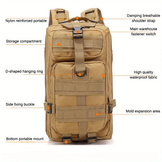 TMBKPK3 - Khaki Tactical Backpack