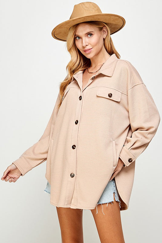 TWT8 - Ladies Taupe Scuba Jacket
