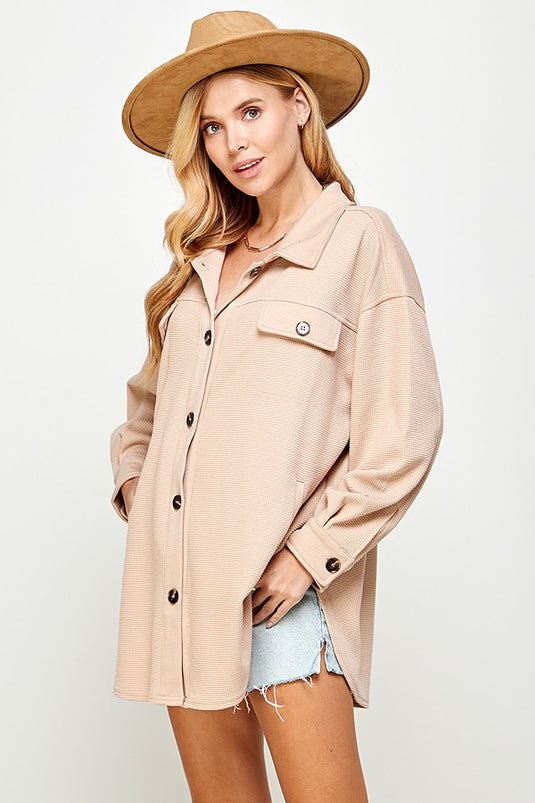 TWT8 - Ladies Taupe Scuba Jacket