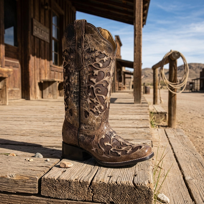 Load image into Gallery viewer, 2815 - RockinLeather Women's Volcano Crater Square Toe Western Boot
