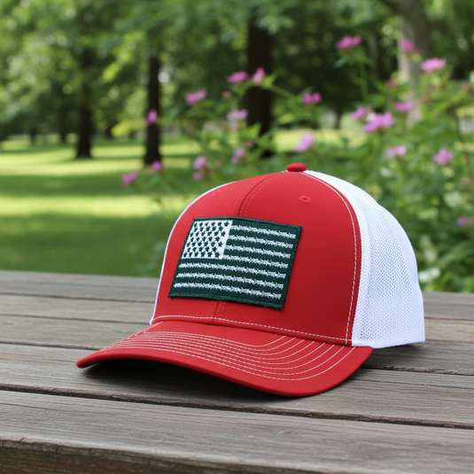 SA134 - Southern Addiction Red/White Barbed Wire Flag Cap
