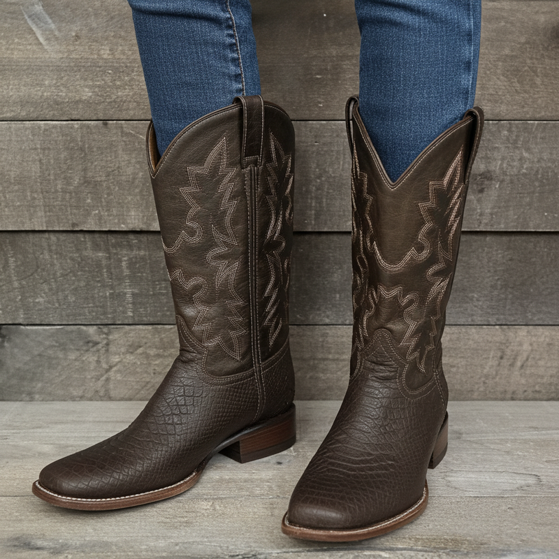 Load image into Gallery viewer, CP5004 - Cowboy Prayer Men&#39;s Chocolate Snake Print Western Boot
