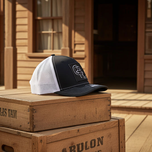 CP114 - Cowboy Prayer 3D Black  Black/White Cap