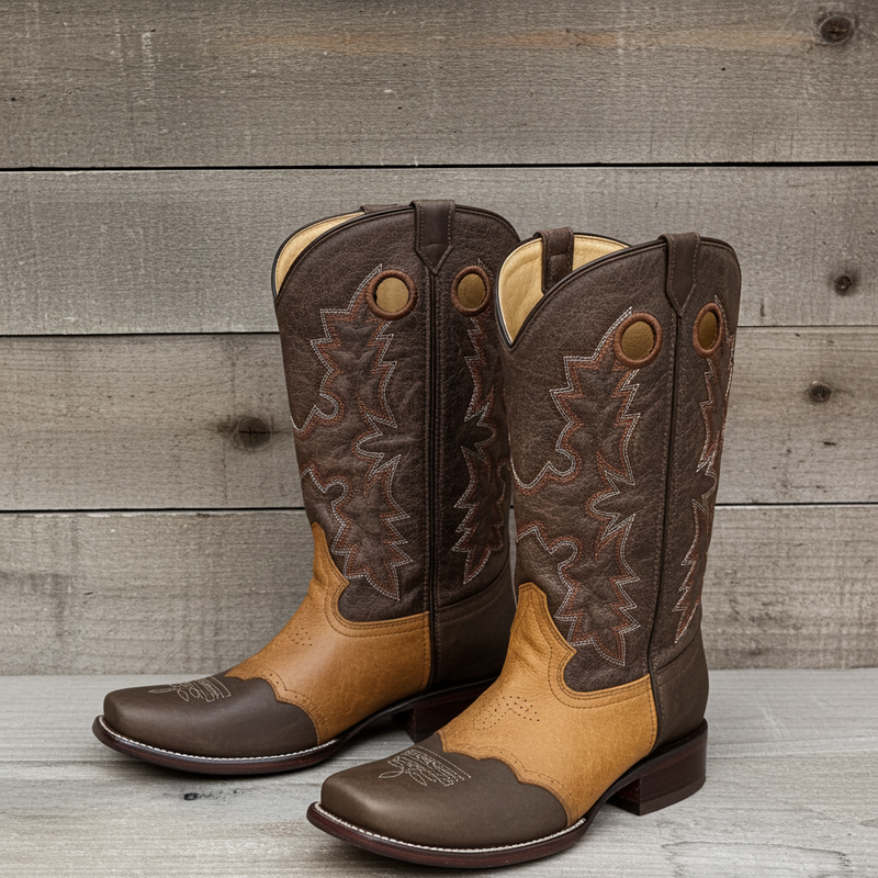 Load image into Gallery viewer, CP5005 - Cowboy Prayer Men&#39;s Chocolate Western Boot With Overlay
