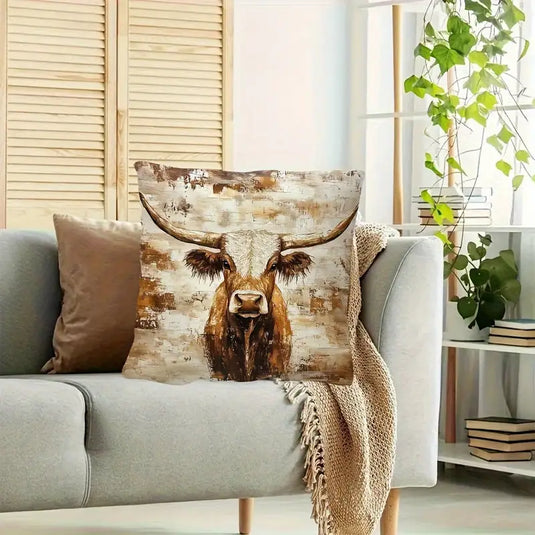 TMPL29 - Set of 2 - 18" x 18" Texas Longhorn Throw Pillows