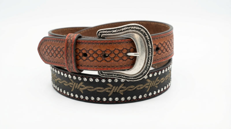 Load image into Gallery viewer, N2419867 - Nocona Belt with Barbwire Inlay
